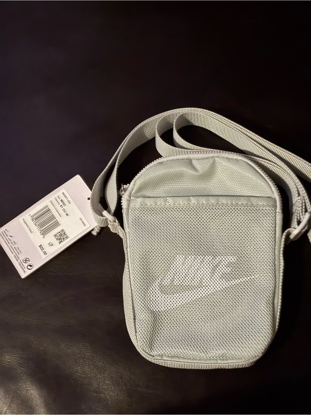 Nike Light Gray Mesh Crossbody Pouch